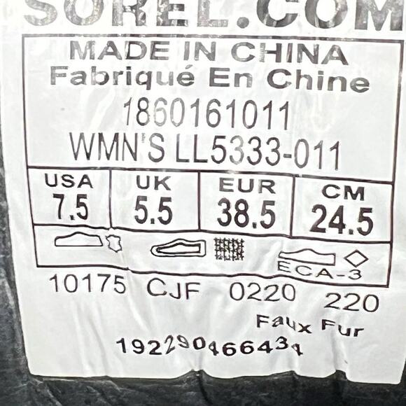 Sorel Women’s Conquest Black Leather Wedge Bootie Size US 7.5 - Picture 10 of 10